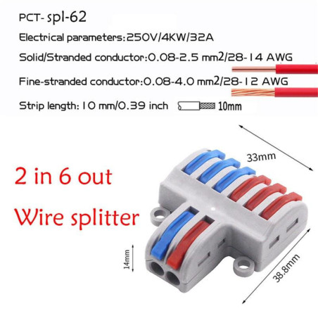 SPL-62 Spring Lever Nut Terminal Block