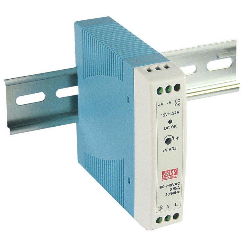 Mean Well MDR Din Rail Power Supply (MDR-20-12,MDR-20-24,MDR-60-12,MDR-60-24,MDR-100-12,MDR-100-24)