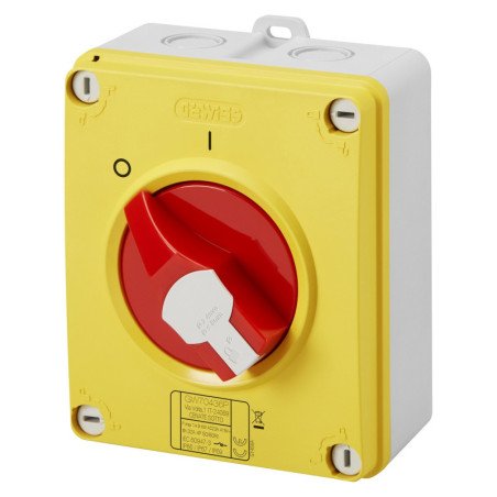Gewiss 70 RT HP Rotary Isolator Switch With Box
