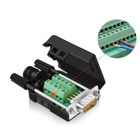 Solderless DB9 9 Pins Connector